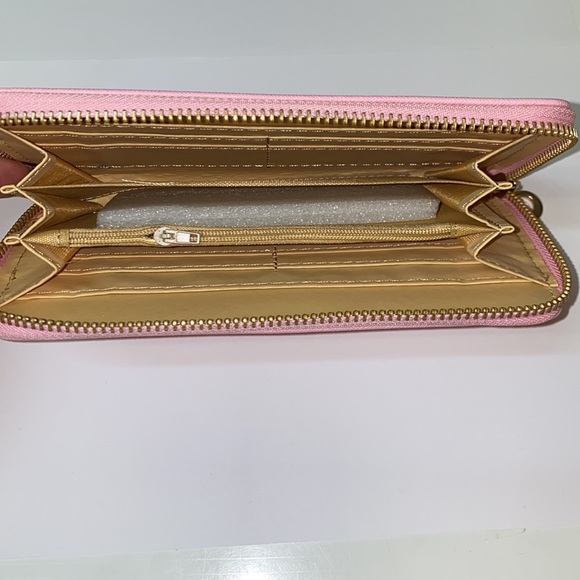 Pink gold bow zipper wallet - Picture 5 of 5